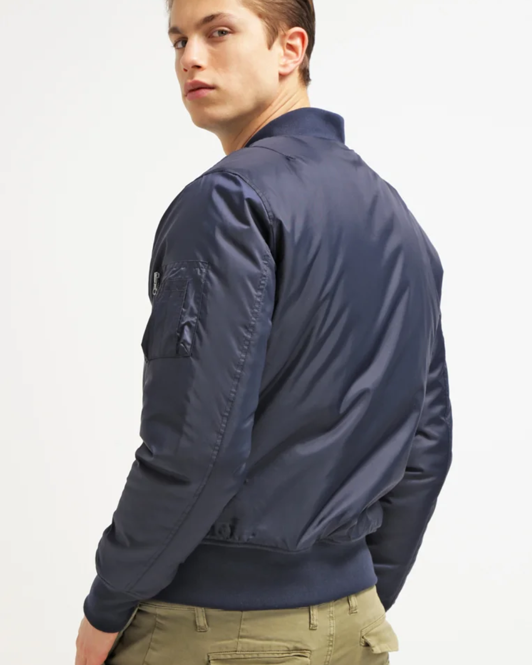 Chaqueta con Cuello Acanalado y Cierre de Cremallera para Hombre®