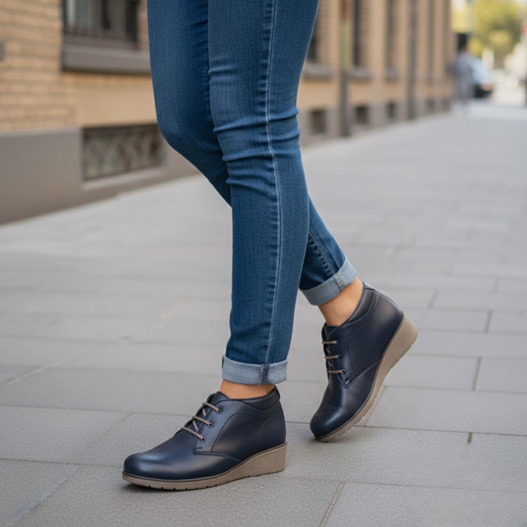 Botines Elena en Piel con Cuña