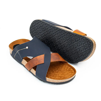 Sandalias de Piel con Base de Corcho
