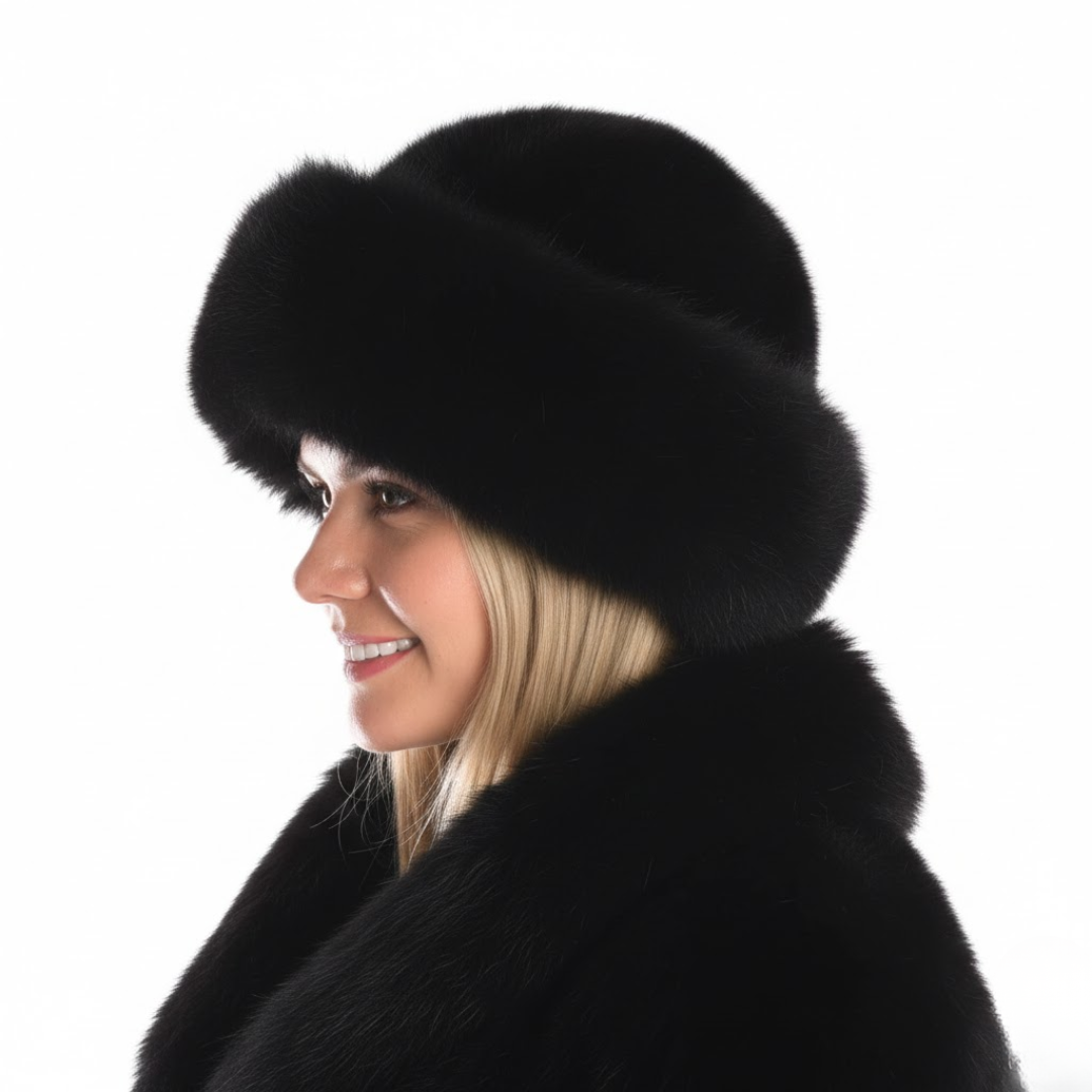 Gorro de Invierno en Piel Sintética de Lujo