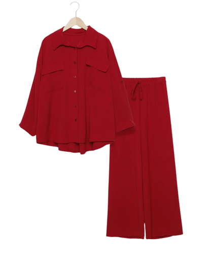 Conjunto de Corte Holgado con Tela Texturizada para Mujer®