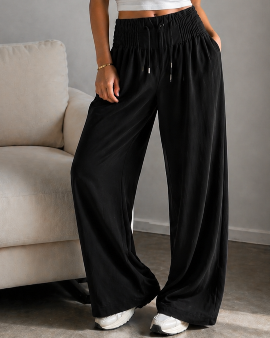 Pantalón Holgado de algodón y lino®