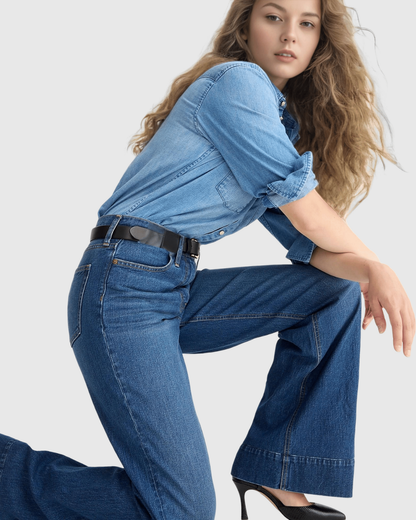 Pantalón de Cintura Alta y Corte Ancho