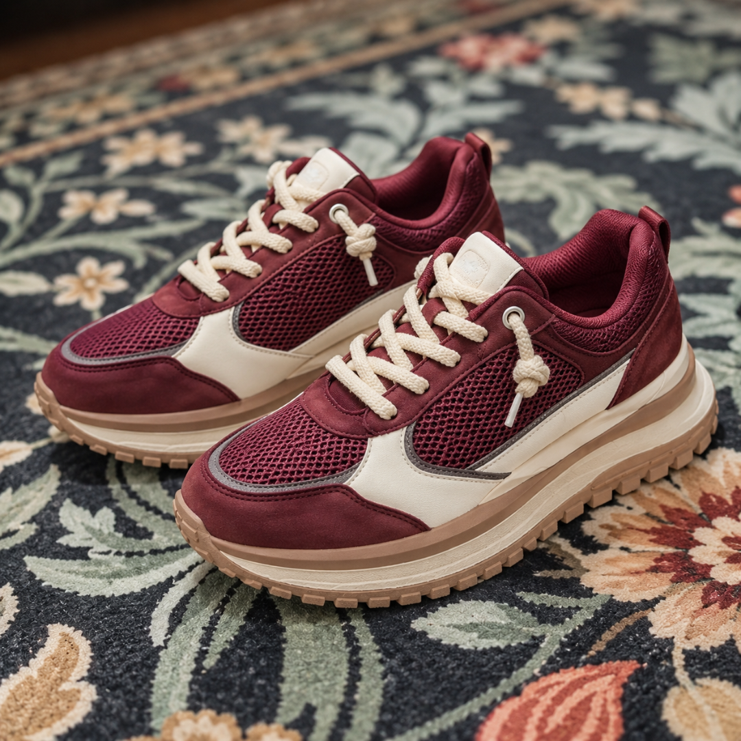 Zapatillas Casuales con Suela Elevada y Malla Transpirable