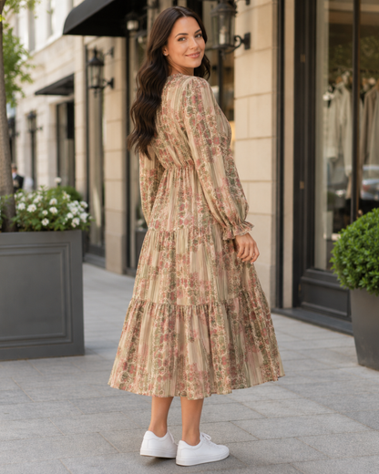 Vestido Estampado con Cintura Ajustable®