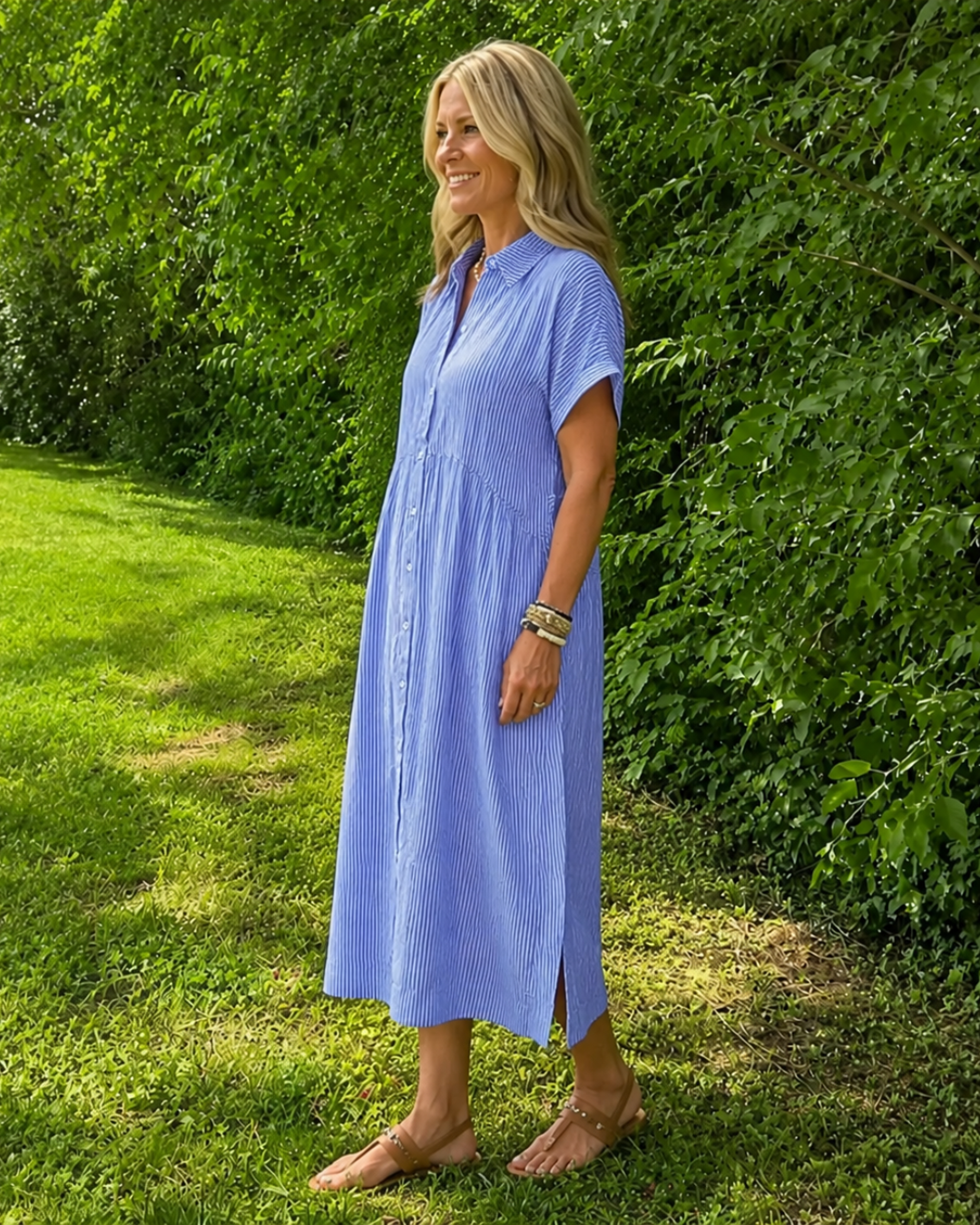 Vestido Camisero con Botones y Bolsillos
