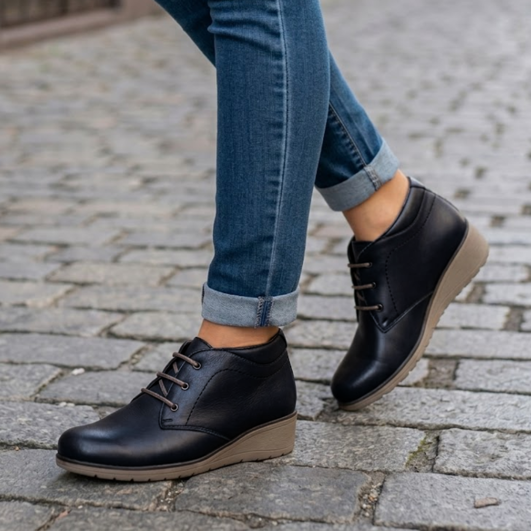 Botines Elena en Piel con Cuña