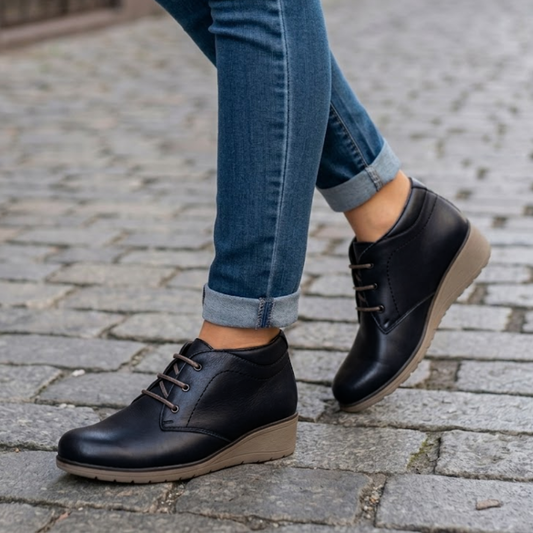 Botines Elena en Piel con Cuña