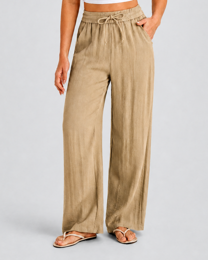 Pantalón de Pierna Ancha con Cintura Alta