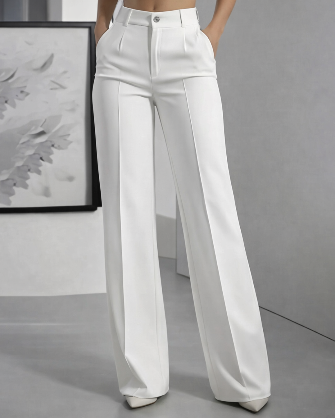 Pantalones de Vestir de Cintura Alta con Silueta Estilizada para Mujer®