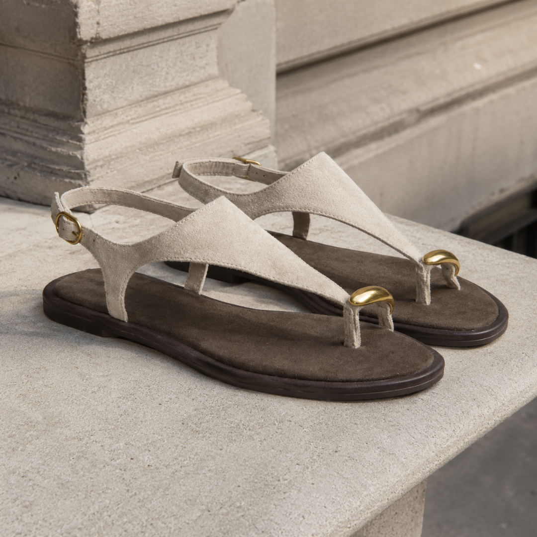 Sandalias Planas Tipo Dedo con Hebilla Ajustable