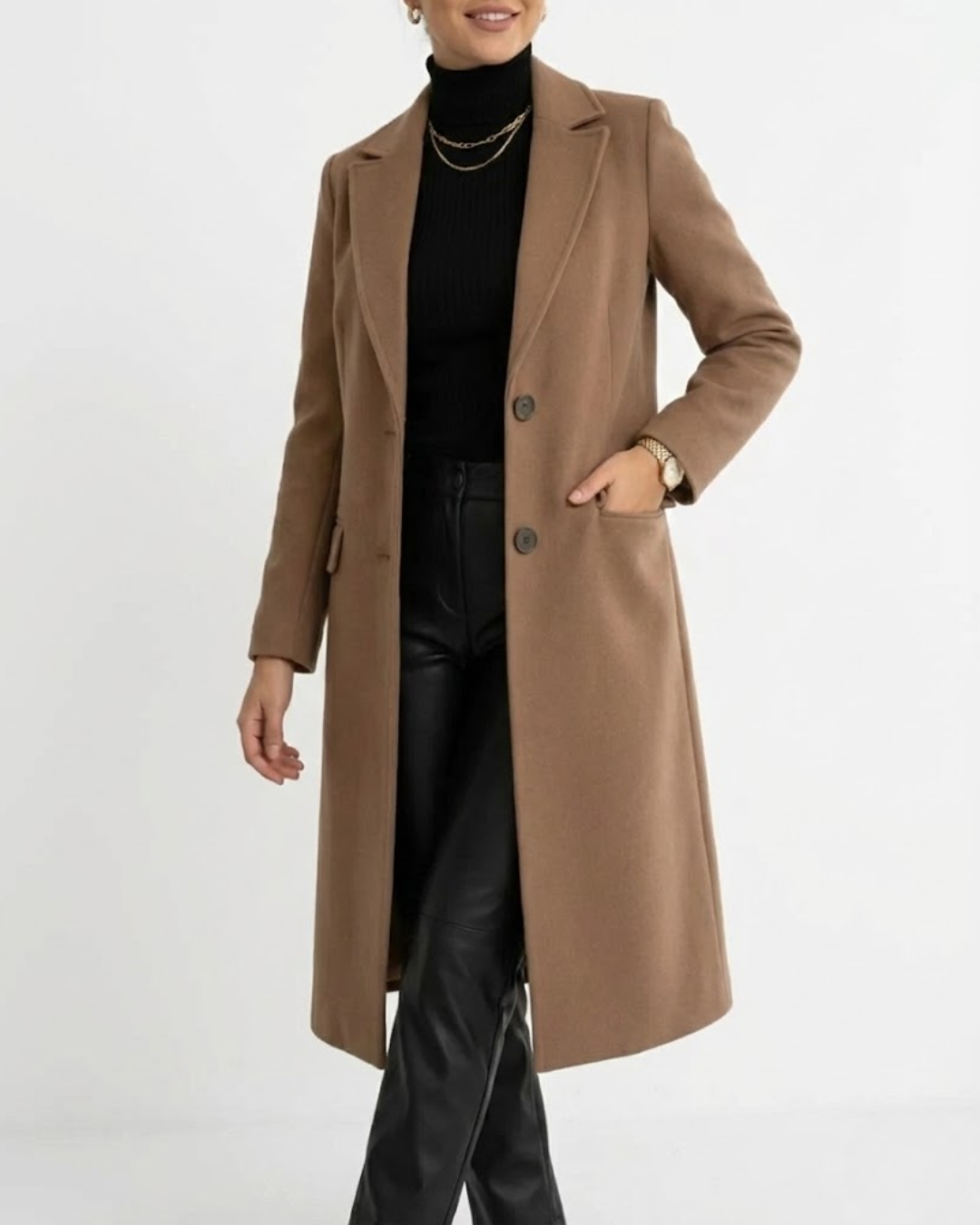 Sobretodo Largo de Corte Elegante para Mujer®