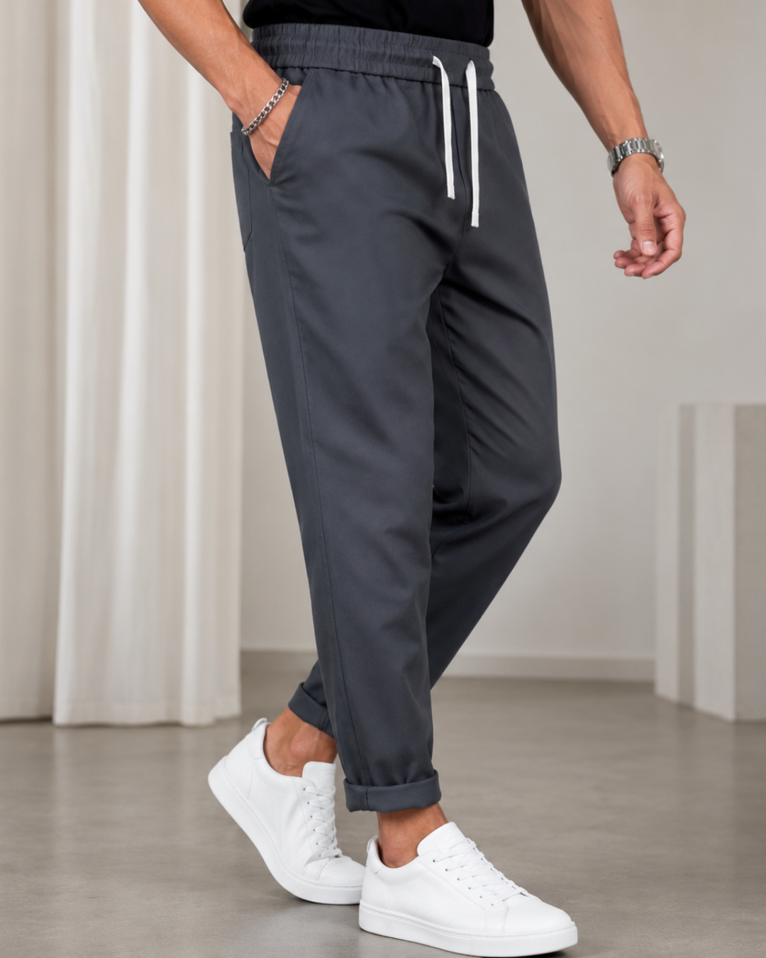 Pantalón Amplio con Cintura Ajustable