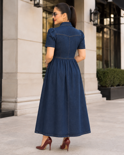 Vestido Midi Vaquero con Botones®
