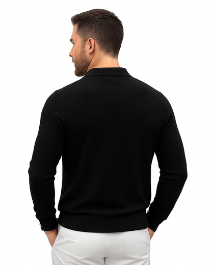 Polo clásico manga larga de punto para hombre®