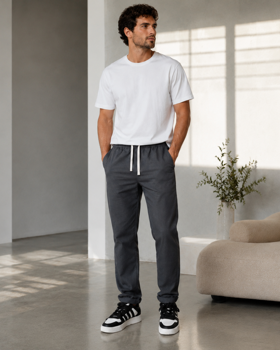 Pantalón Amplio con Cintura Ajustable