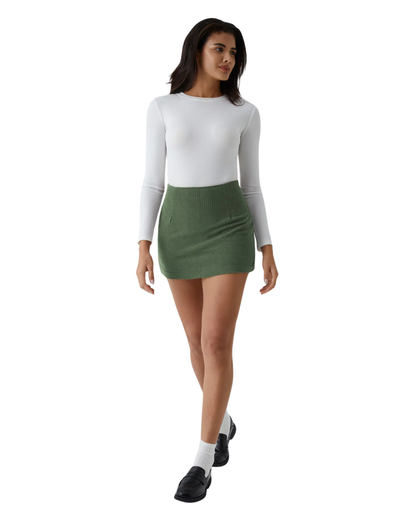 Minifalda de pana con cintura alta y corte en A para mujer®