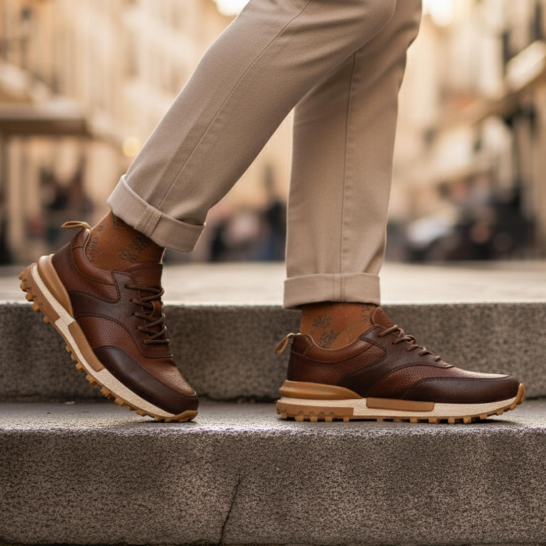 Zapato formal con estilo deportivo y suela dura