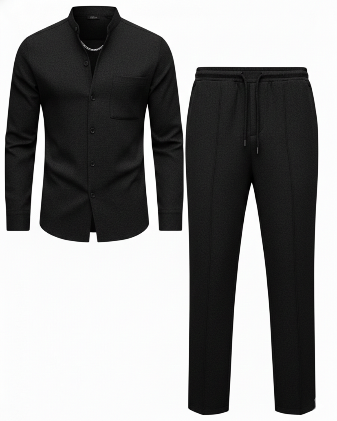 Conjunto Masculino de Camiseta y Pantalón con Textura Waffle