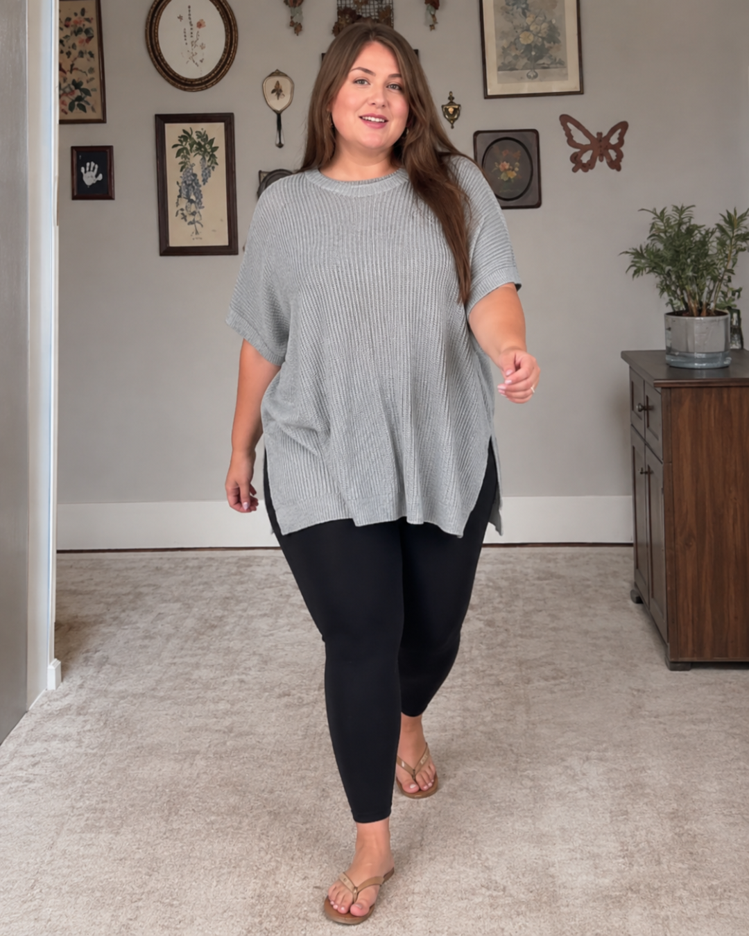 Blusa Oversize Acanalada de Caída Suave®