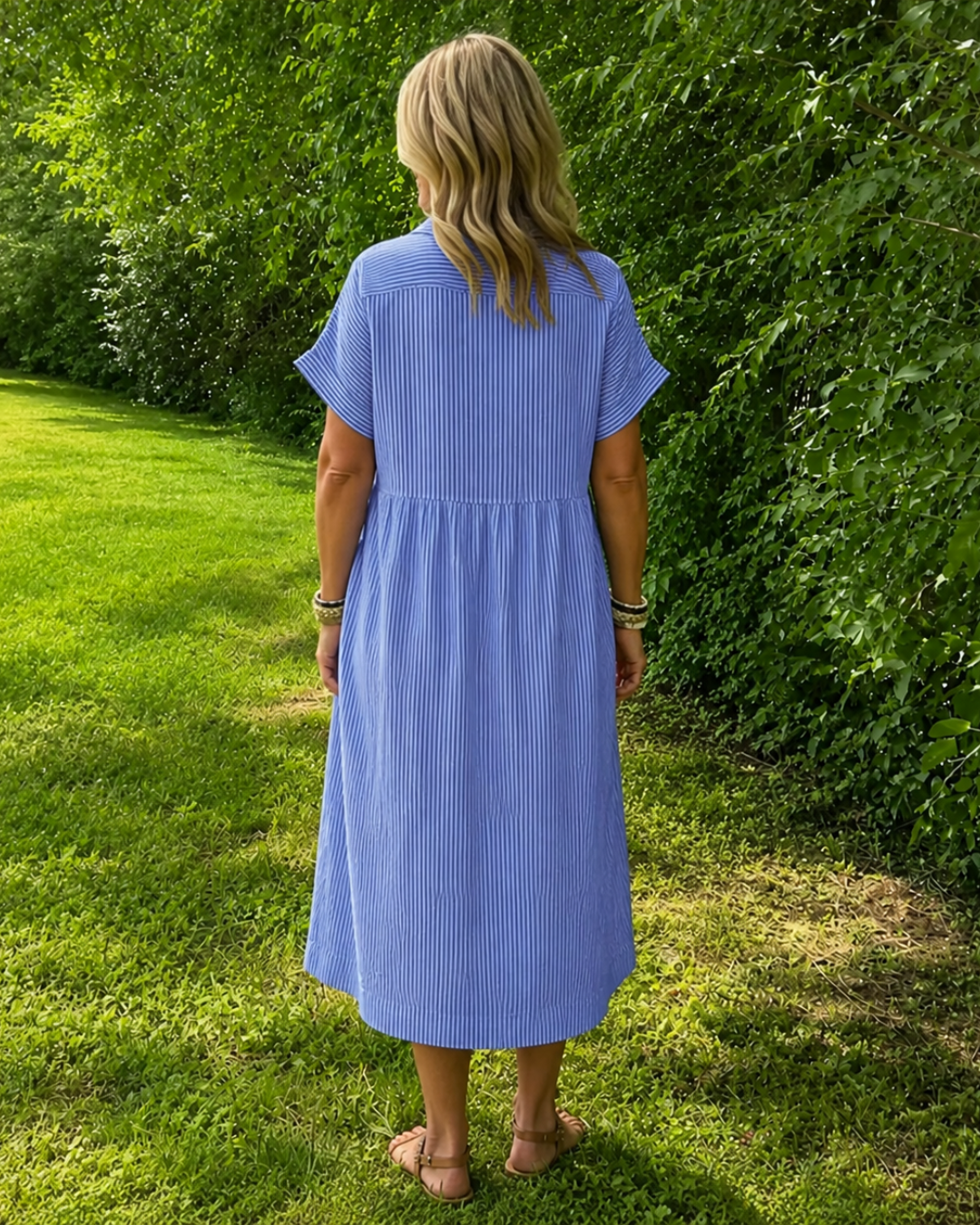 Vestido Camisero con Botones y Bolsillos