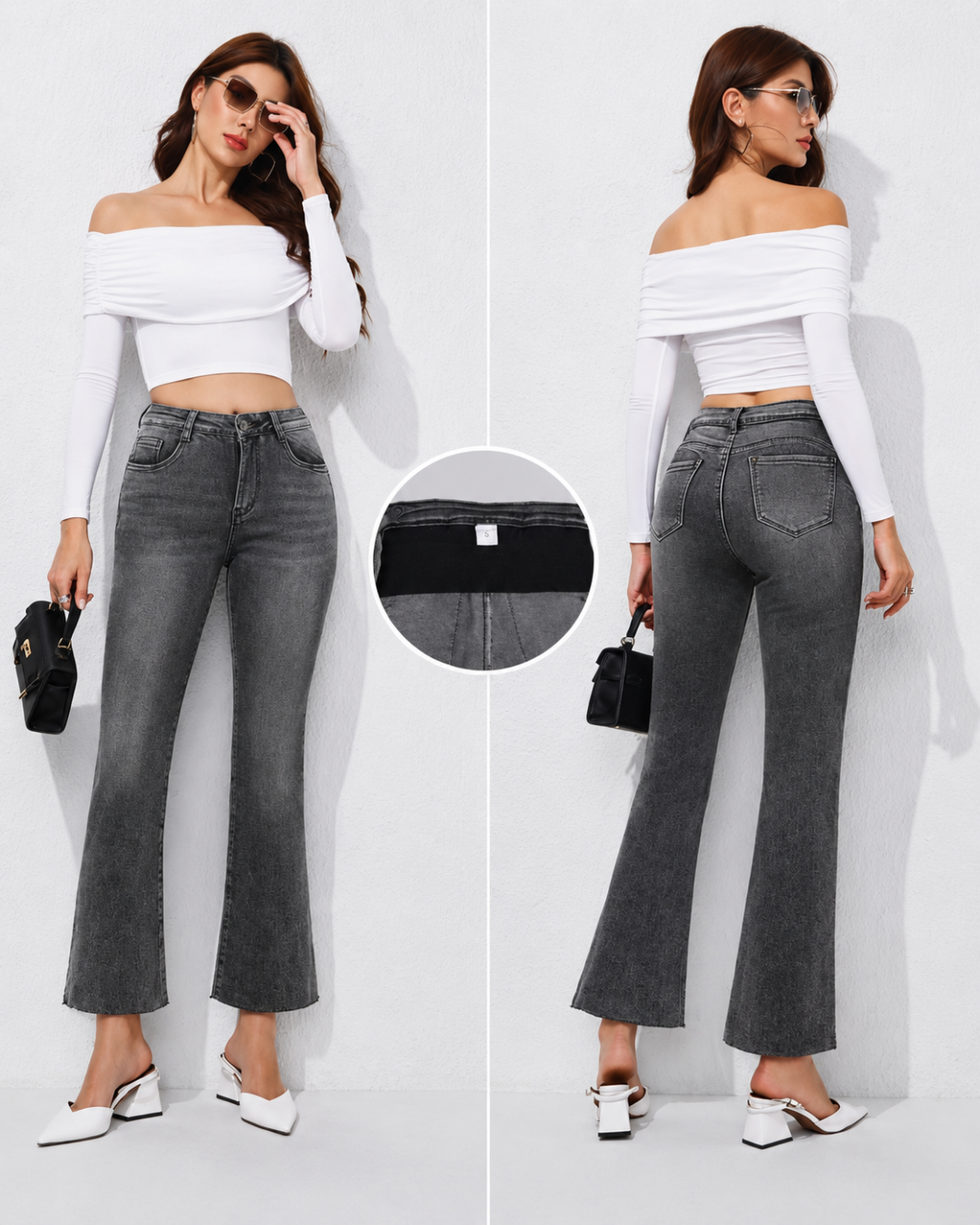 Pantalón recto con faja integrada y efecto moldeador