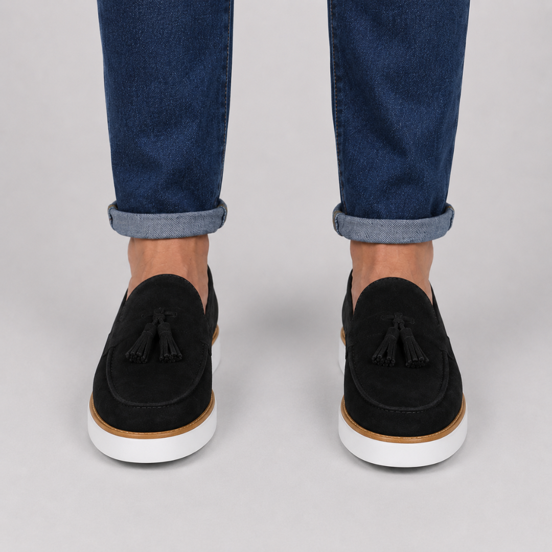Mocasines casual de ante con borlas