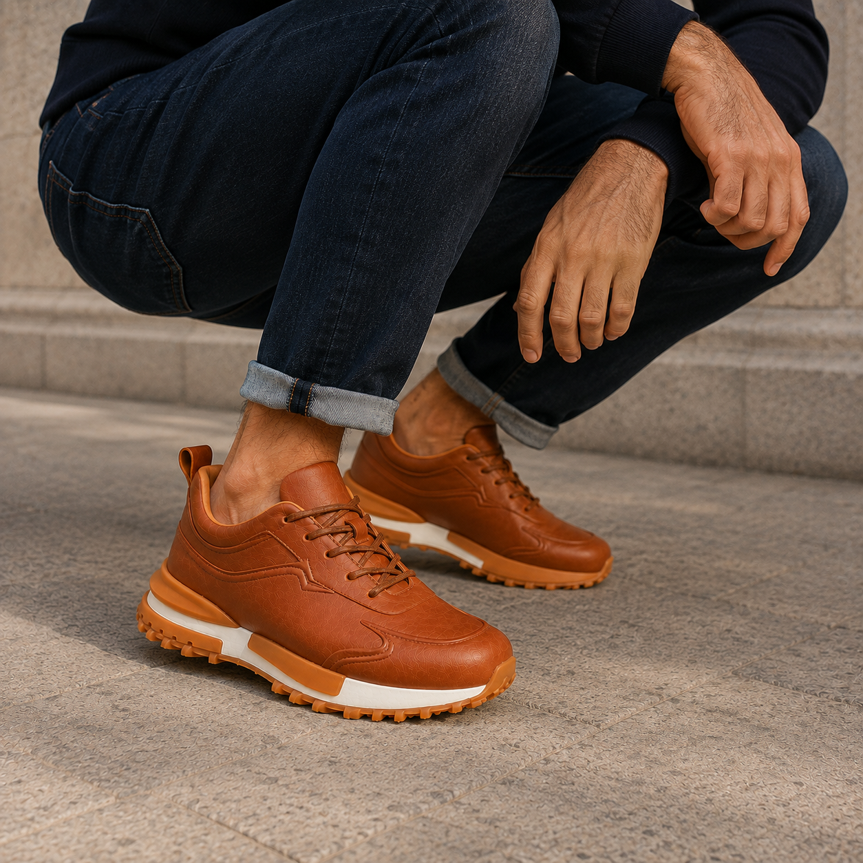 Zapato formal con estilo deportivo y suela dura