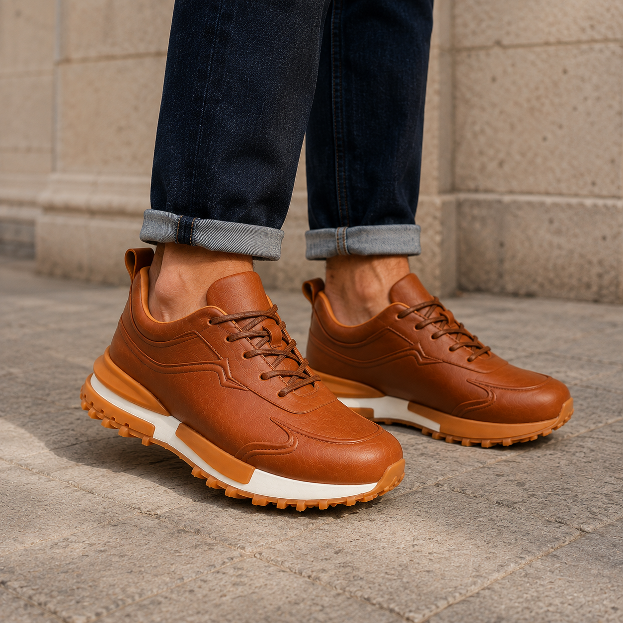 Zapato formal con estilo deportivo y suela dura