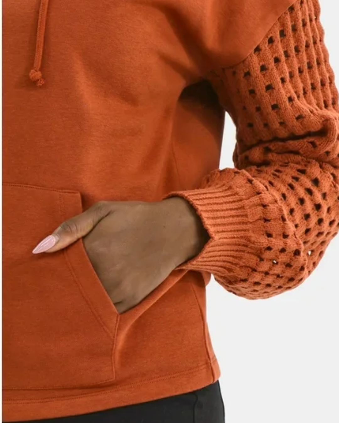Sudadera casual con detalles de ganchillo en las mangas para Mujer