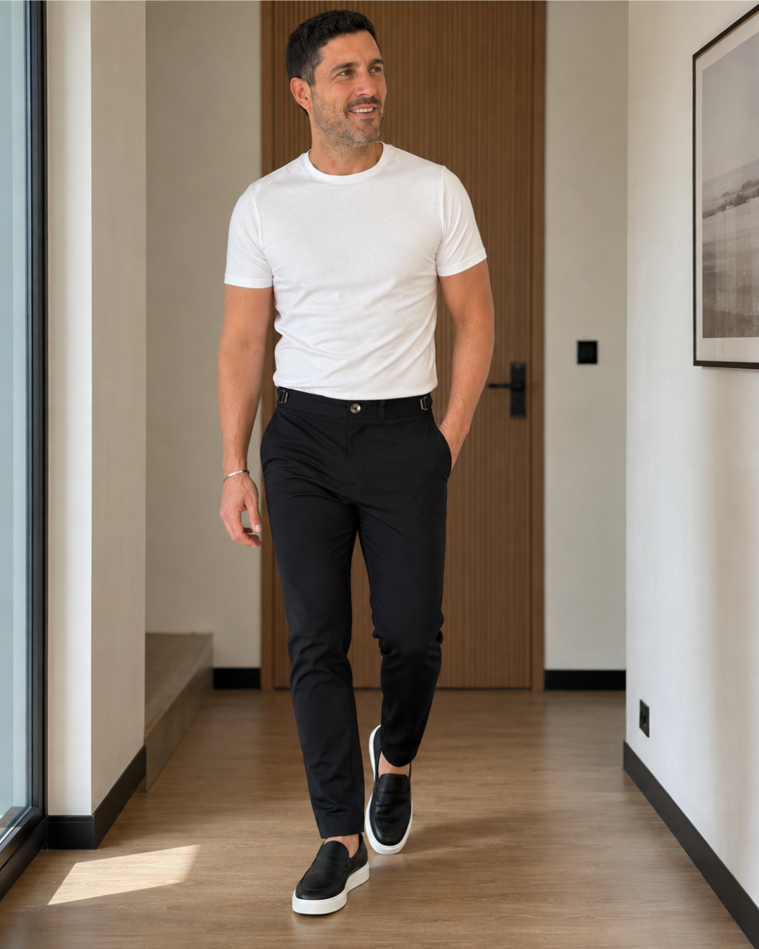 Pantalones formales elásticos para hombre