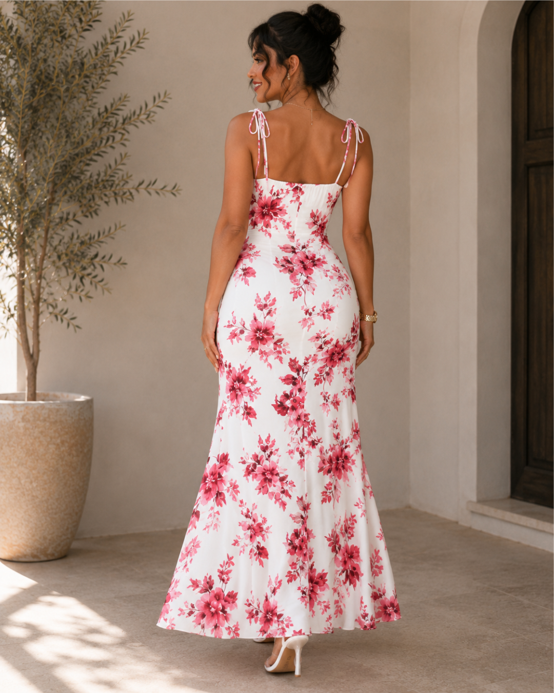 Vestido Largo Floral con Abertura Lateral