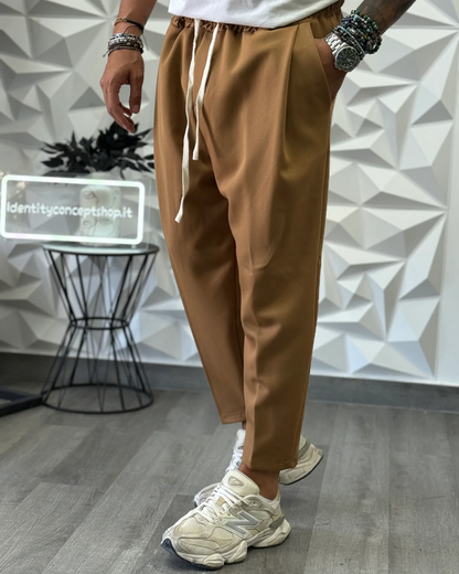 Pantalón Casual de Corte Relajado con Cintura Elástica Para Hombre