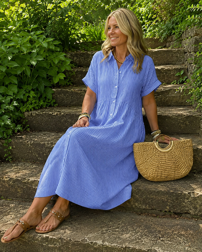 Vestido Camisero con Botones y Bolsillos