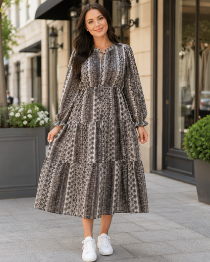 Vestido Estampado con Cintura Ajustable®