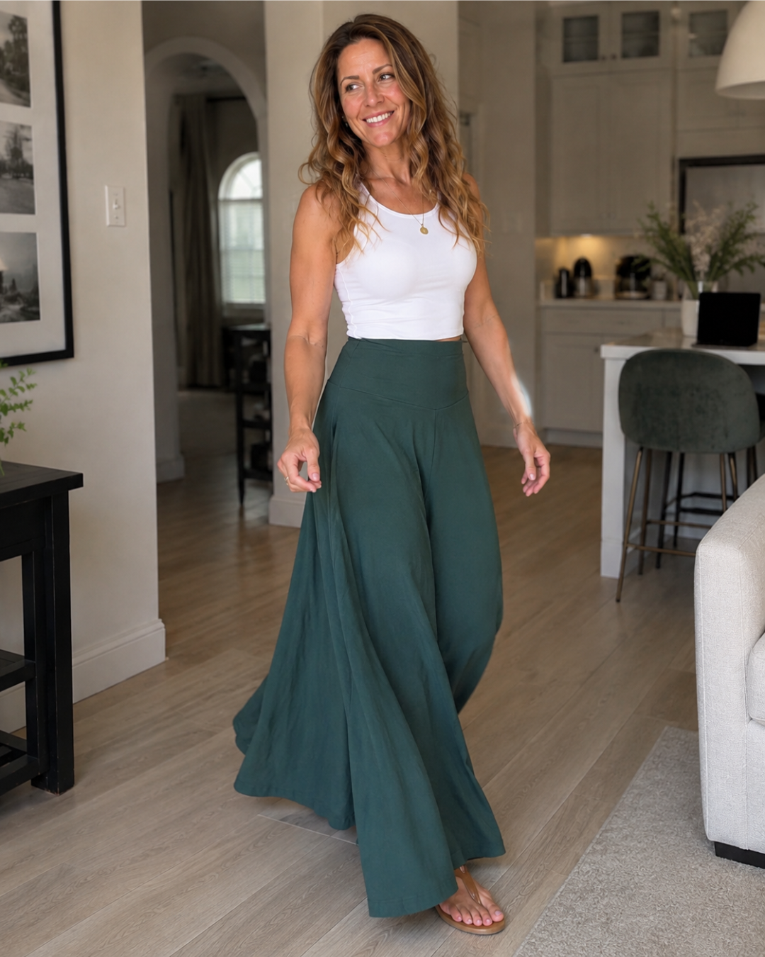 Falda Pantalón Fluido con Pernera Ancha