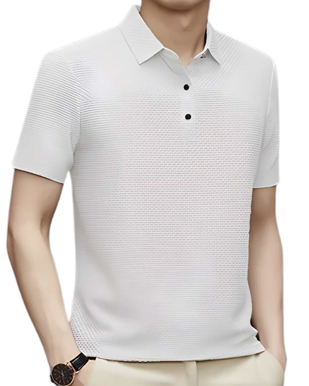 Polo de Punto Premium con Textura Micro-Estructural y Acabado Transpirable para Hombre