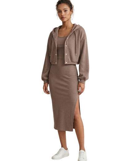 Conjunto de Sudadera con Capucha y Vestido para Mujer®