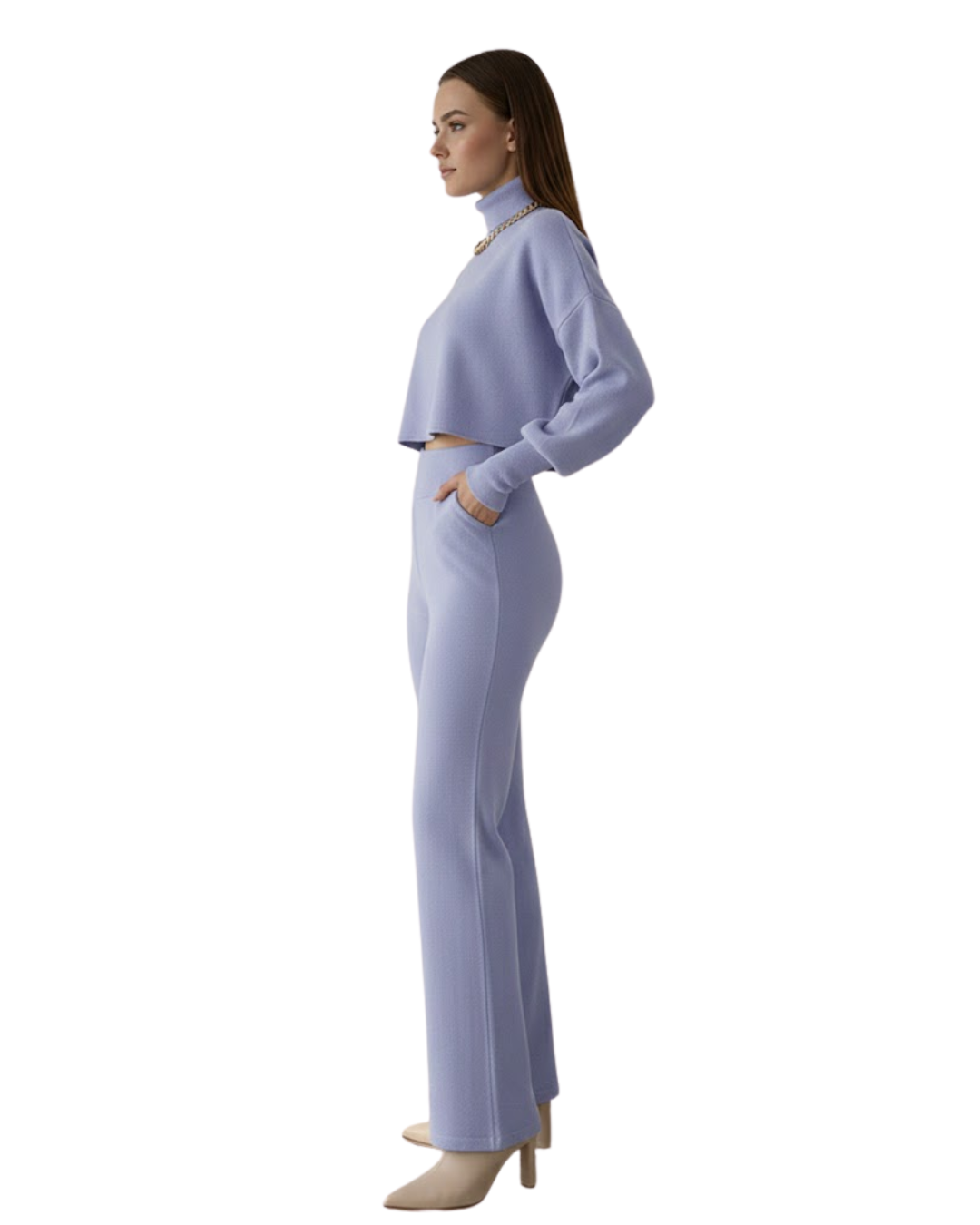 Conjunto de dos piezas de top de cuello alto para mujer®