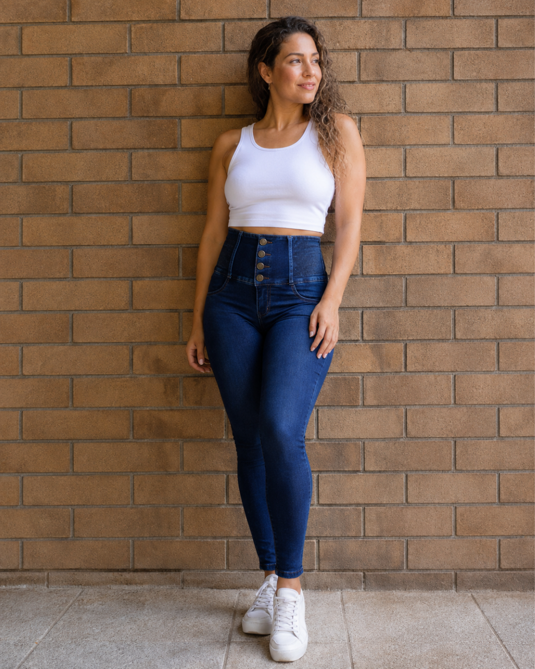 Pantalón vaquero ajustado de cintura alta con efecto moldeador®