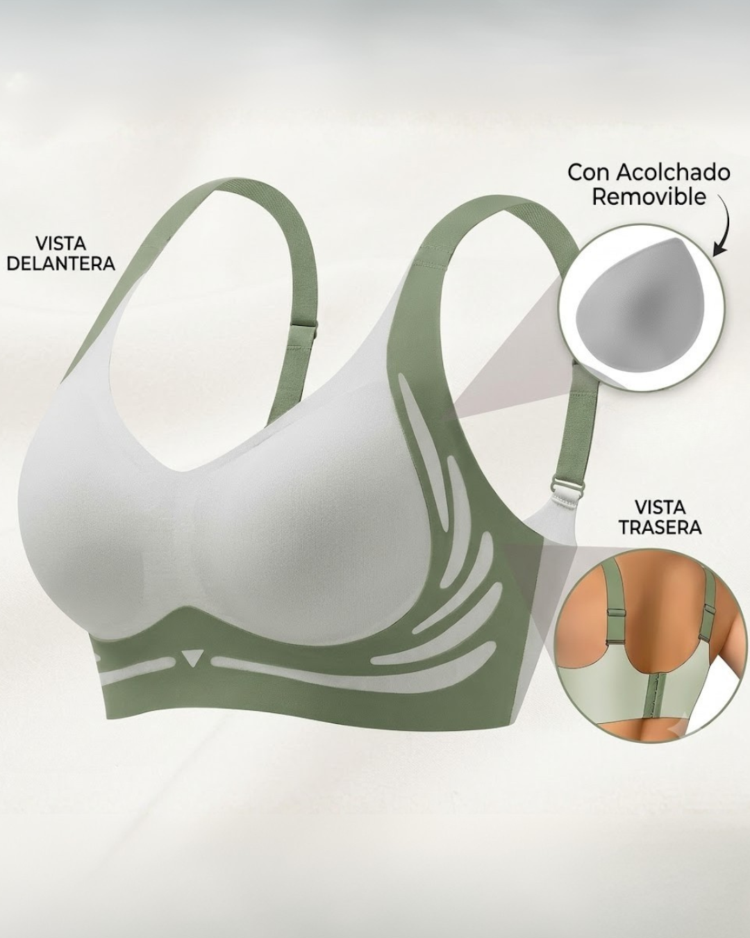 Sujetador Cómodo sin Aros con Soporte Envolvente (OFERTA 2X1)