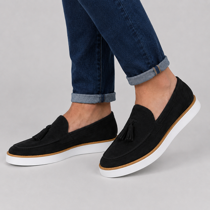 Mocasines casual de ante con borlas
