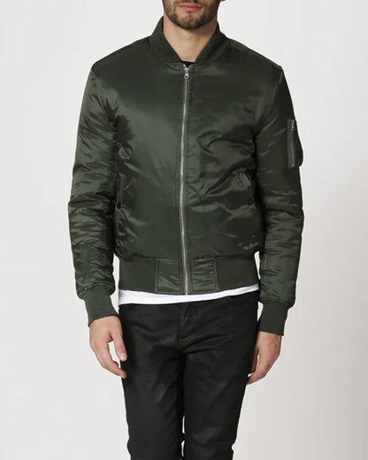 Chaqueta con Cuello Acanalado y Cierre de Cremallera para Hombre®