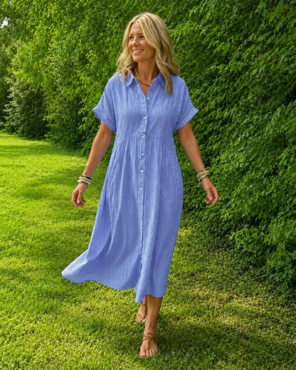 Vestido Camisero con Botones y Bolsillos