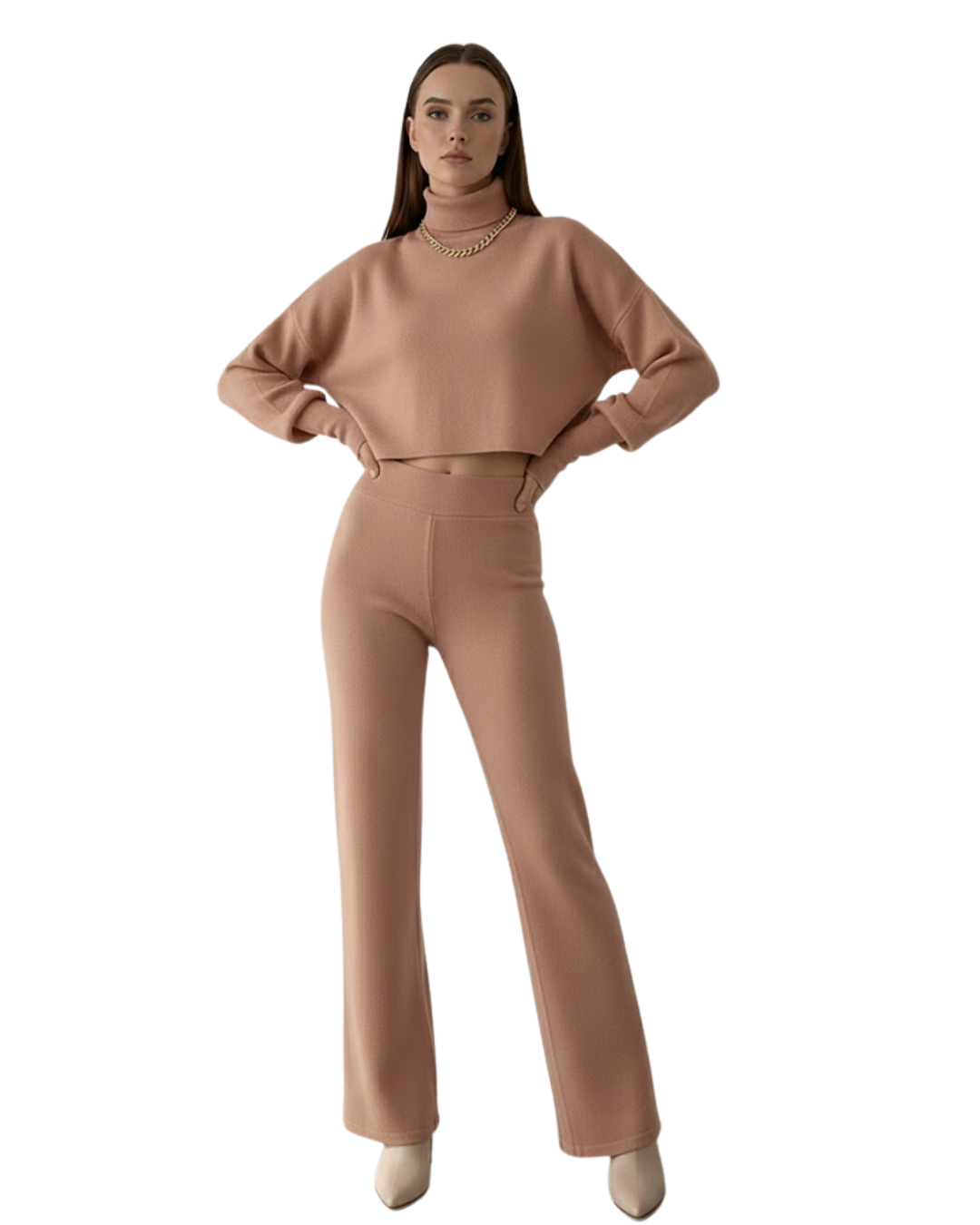 Conjunto de dos piezas de top de cuello alto para mujer®