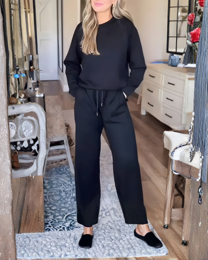 Conjunto Casual de Dos Piezas con Diseño de Cuello Redondo Para Mujer