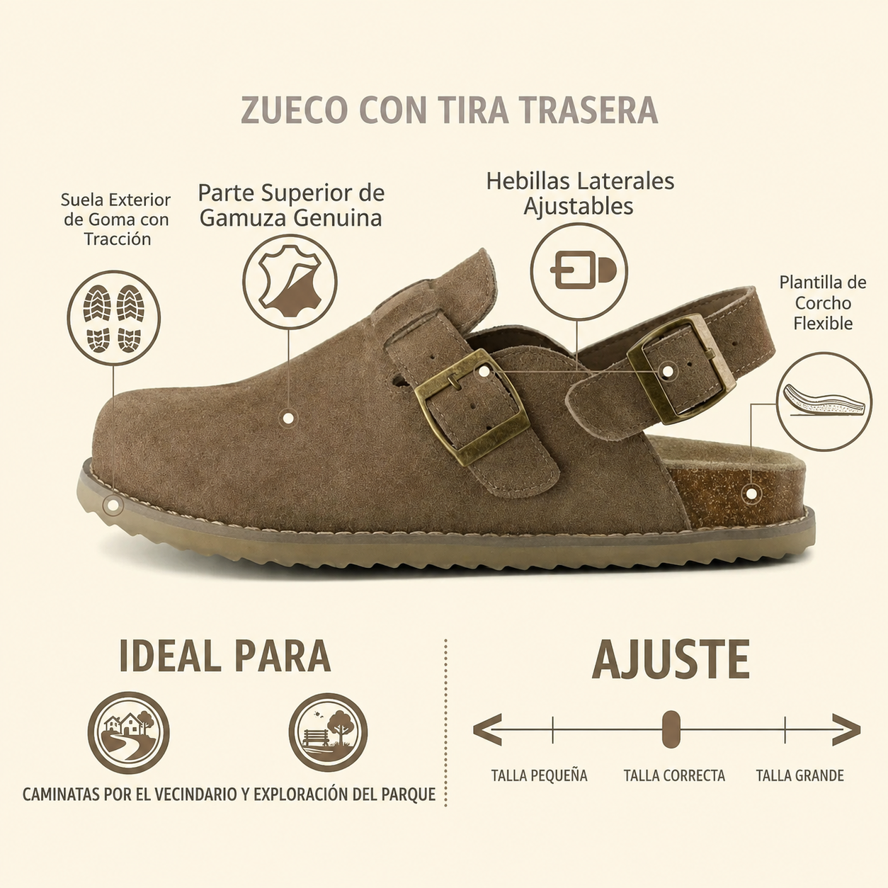 Zuecos Cerrados con Hebillas Ajustables y Sujeción Trasera