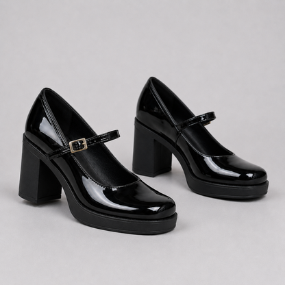 Tacones acharolados con plataforma®