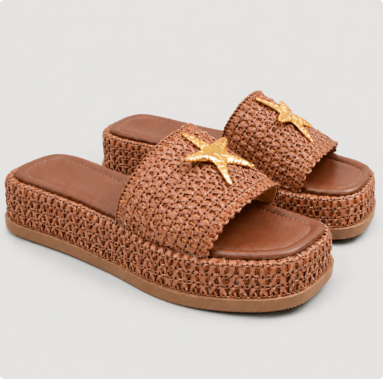 Sandalias de Rafia Trenzada con Plataforma®