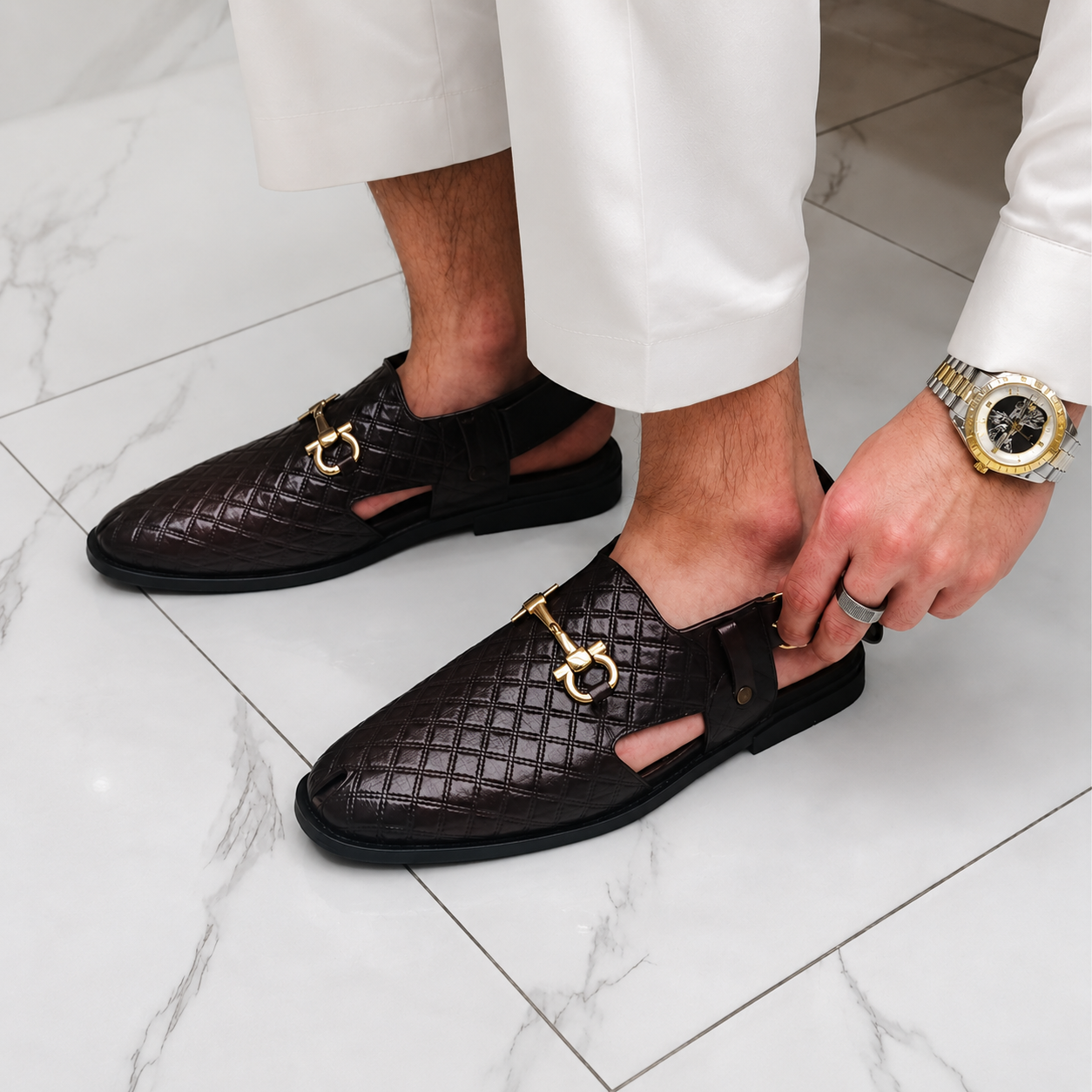 Mocasines modernos de piel con suela ergonómica
